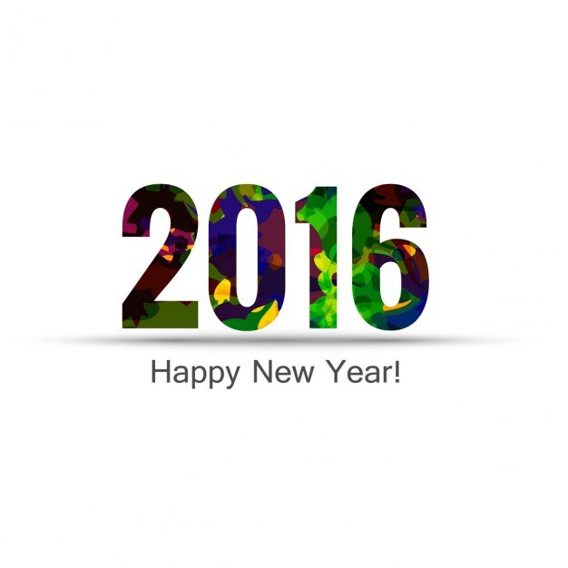 Colorful new year 2016 text