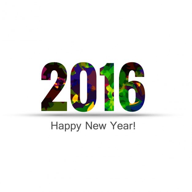 colorful new year 2016 text