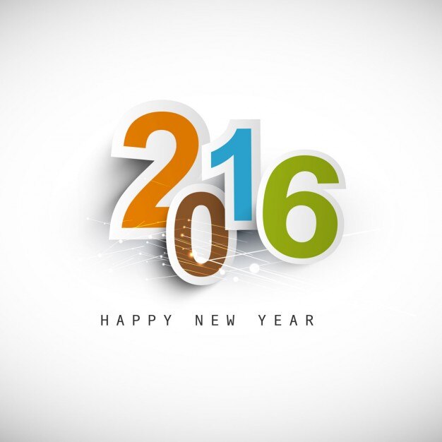 colorful new year 2016 text