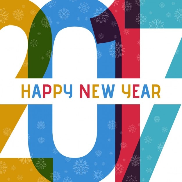 Free vector colorful new year 2017 background