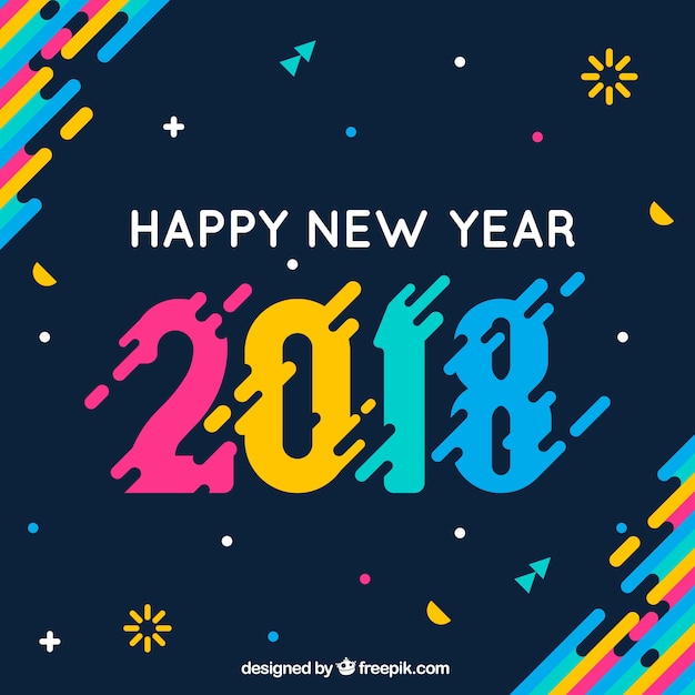 Colorful new year 2018 background