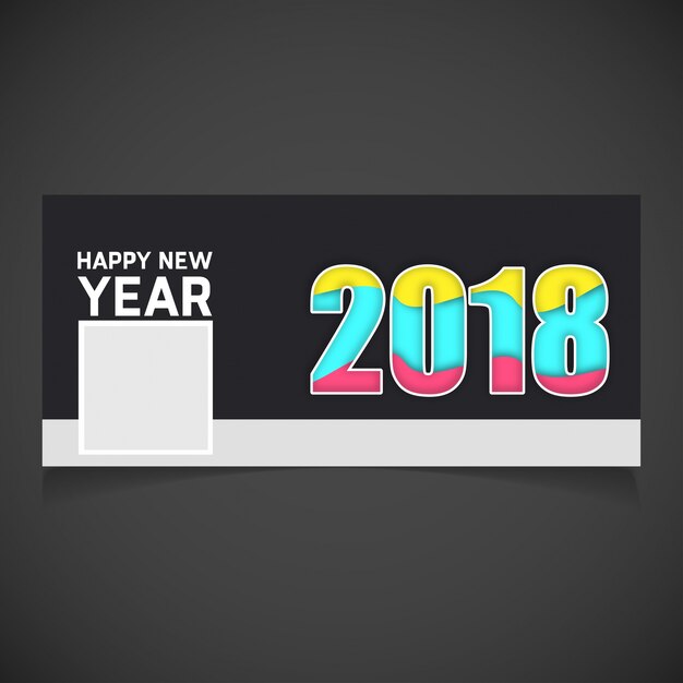 Colorful new year 2018 facebook cover