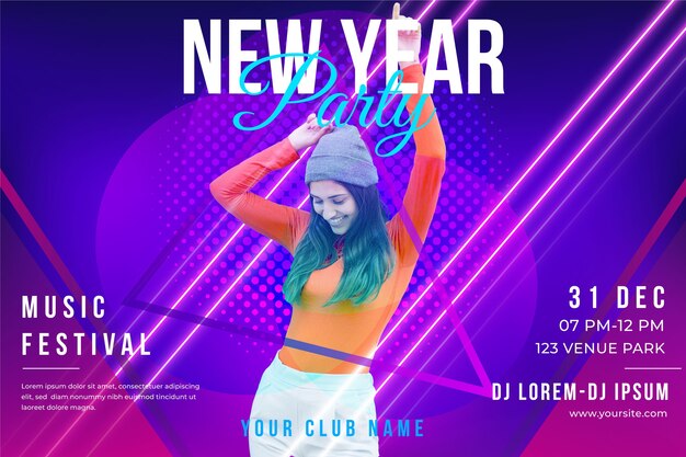 Colorful new year party concept