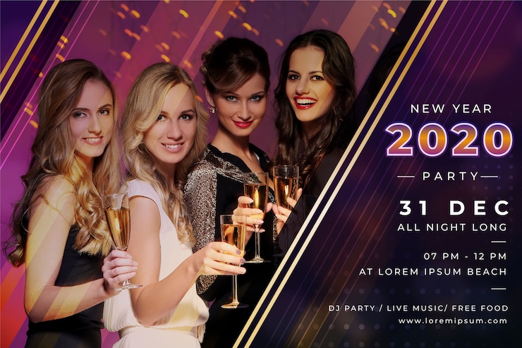 Free Vector colorful new year party concept