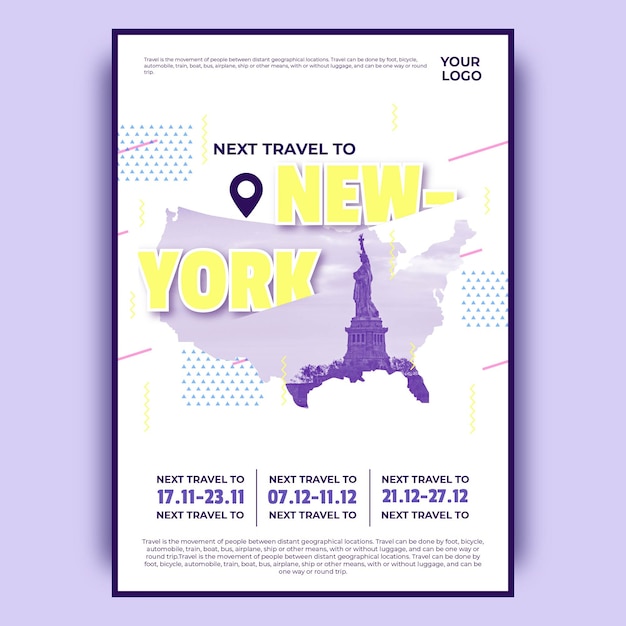 Poster di viaggio new york colorato