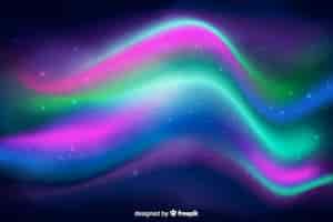 Free vector colorful northern lights background