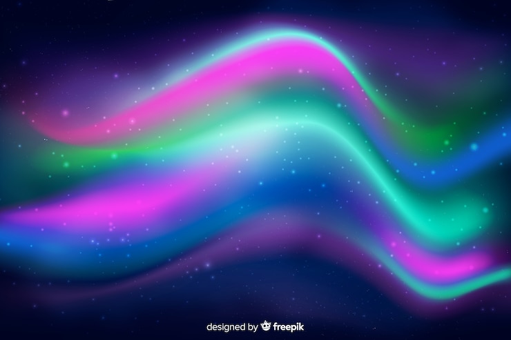 무료 Vector 화려한 오로라 배경