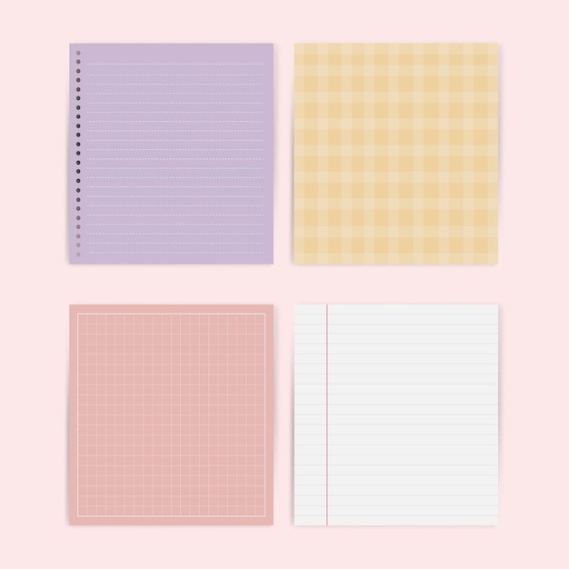 Free vector colorful note paper collection vector