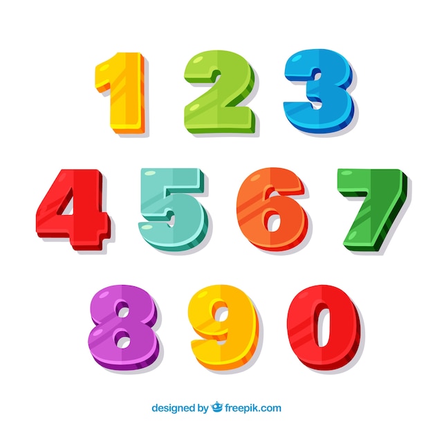 Free Vector  Colorful number collection with flat design