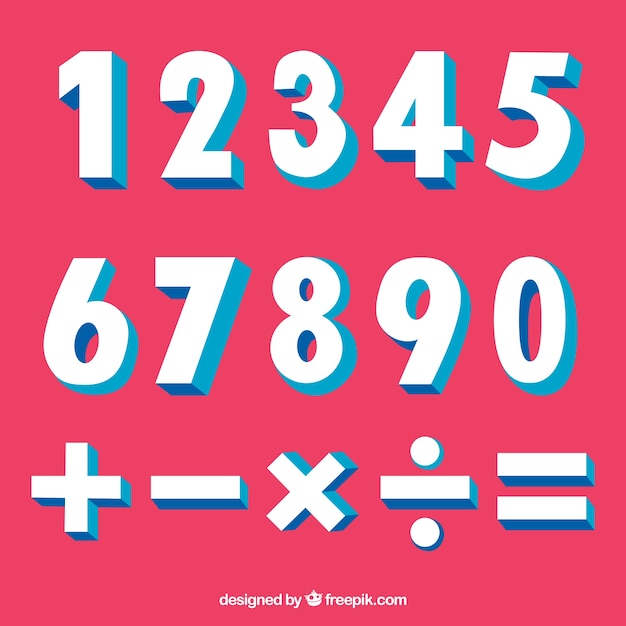 Colorful number collection with flat design