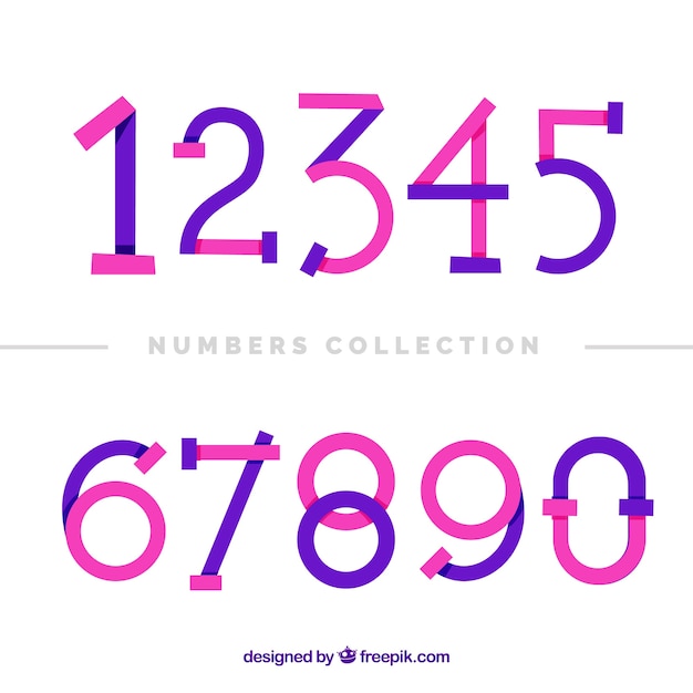 Free vector colorful number collection with flat design