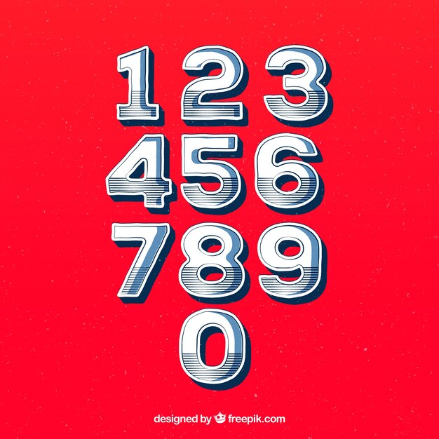 Colorful number collection with flat design