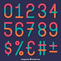 Free vector colorful number collection with flat design