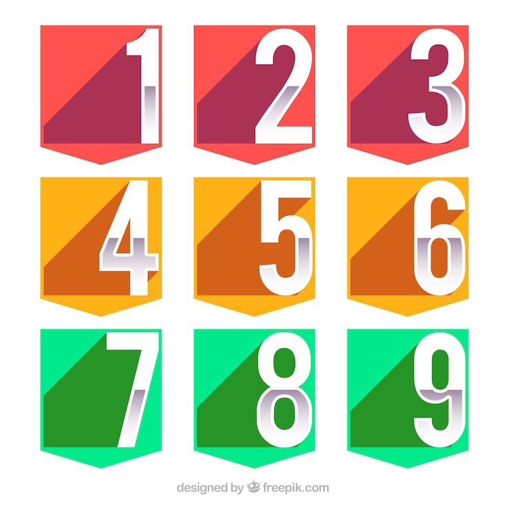 Free Vector colorful number collection with flat design