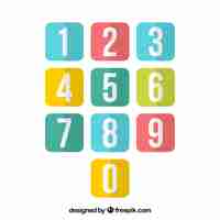 Free vector colorful number collection with flat design