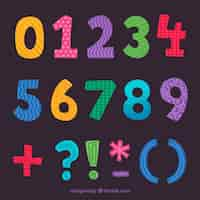 Free vector colorful number collection