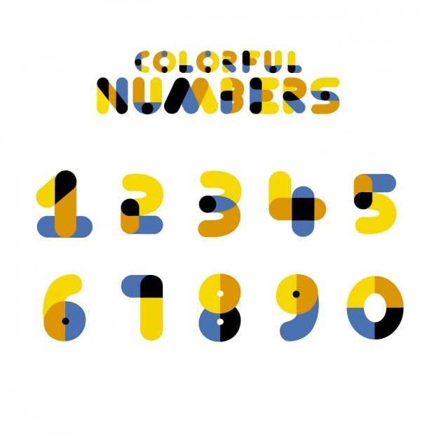 Free Vector colorful numbers