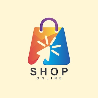 Colorful online shop logo design