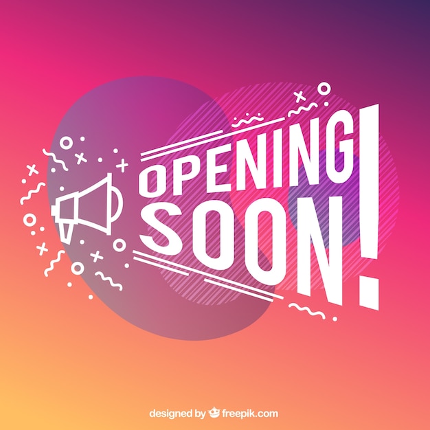 Free vector colorful opening soon composition with flat design