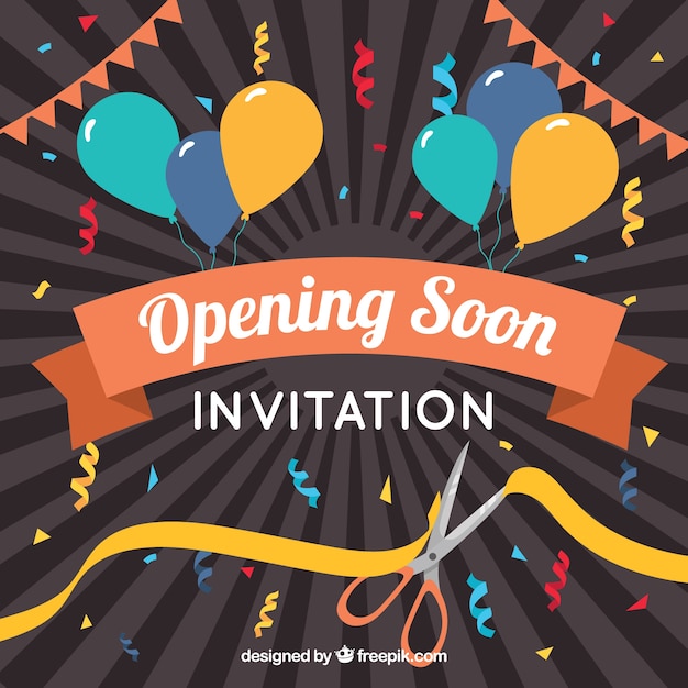 Free vector colorful opening soon composition with flat design