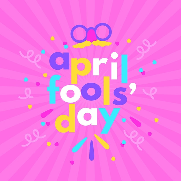 Colorful organic flat april fools' day illustration