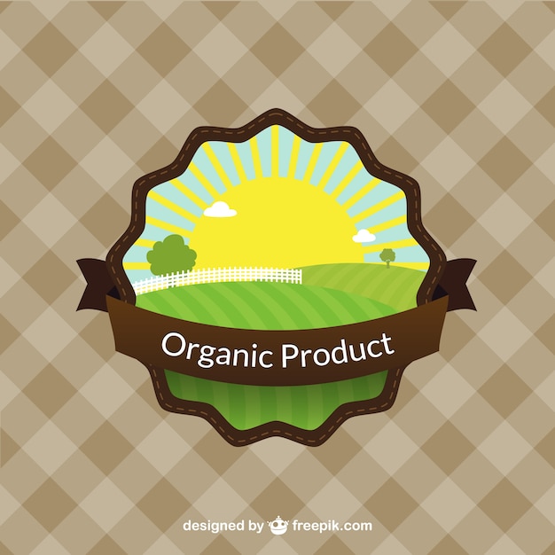 무료 벡터 다채로운 유기농 제품 라벨