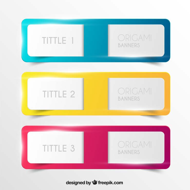 Free Vector colorful origami banners