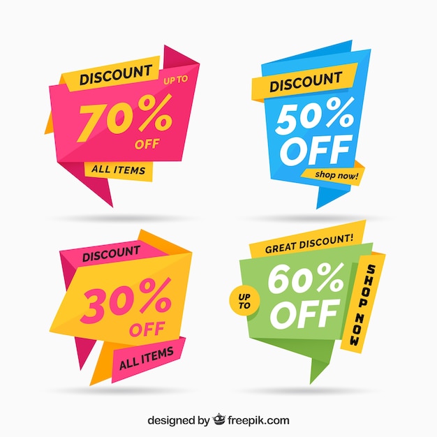 Colorful origami discount sticker collection