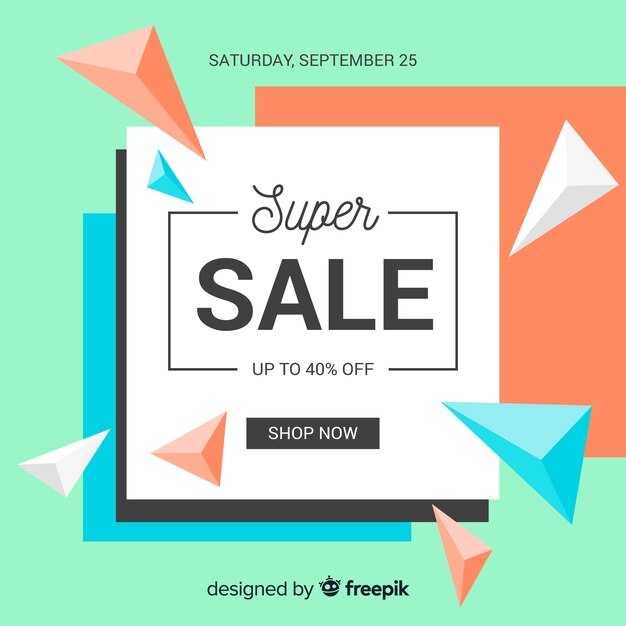 Colorful origami sale banner