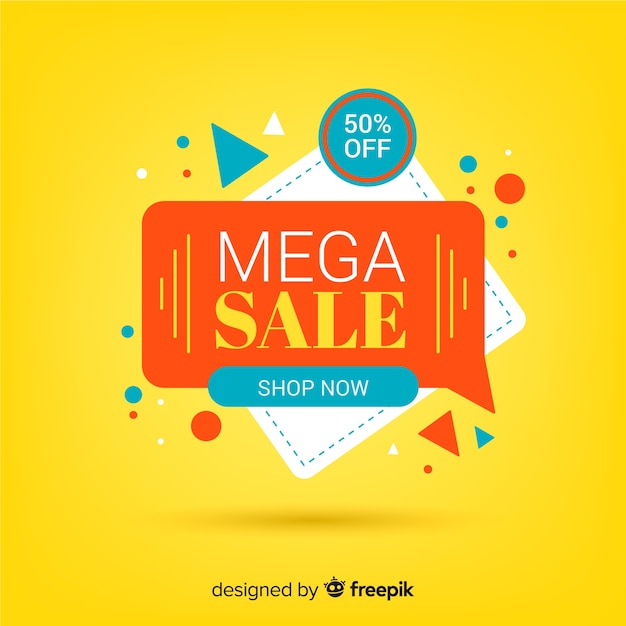 Colorful origami sale banner