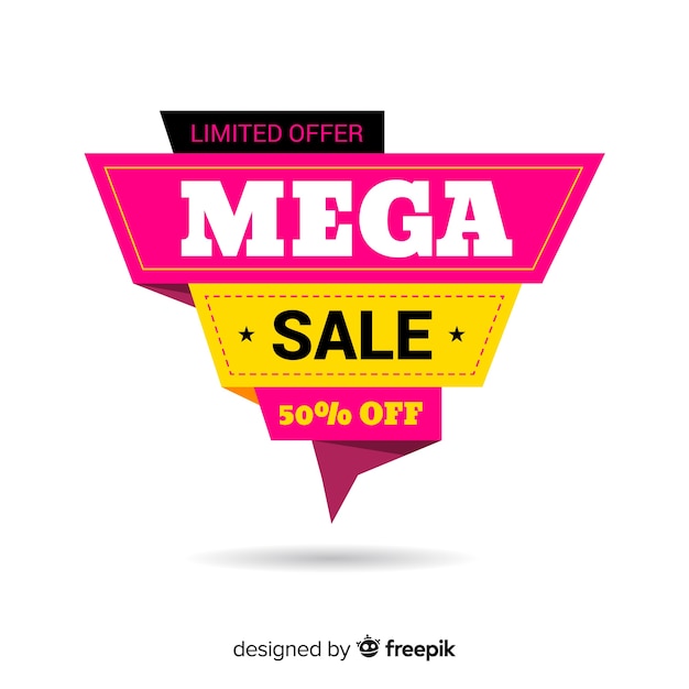 Free vector colorful origami sale banner