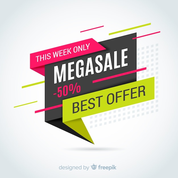 Free vector colorful origami sale banner