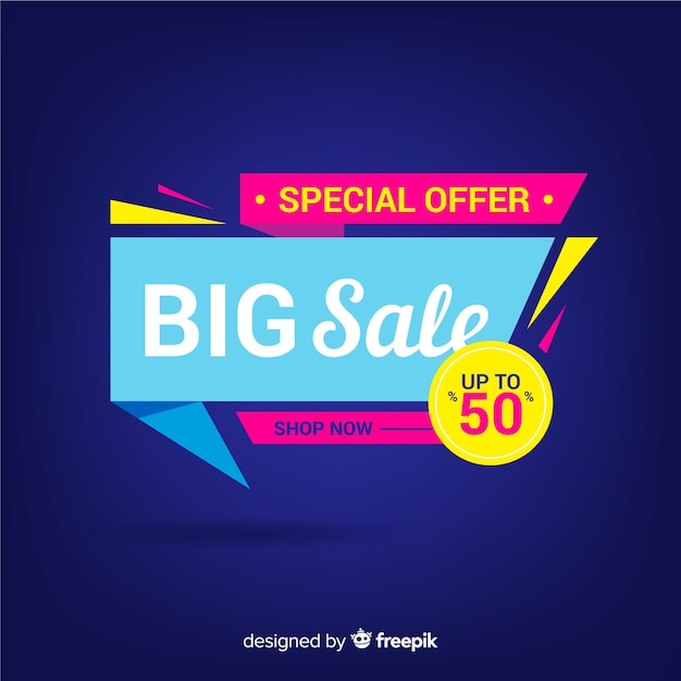 Colorful origami sale banner