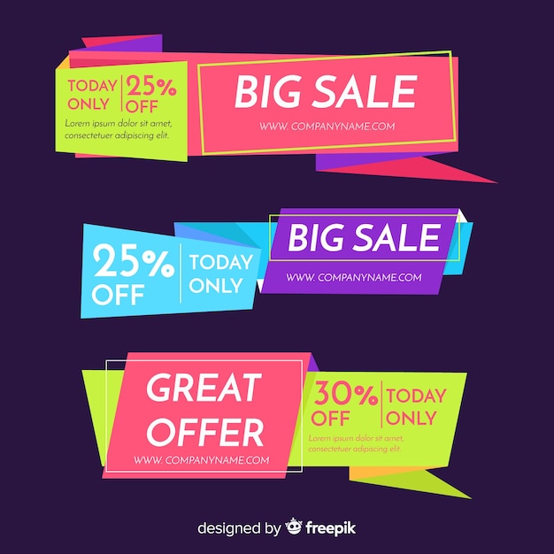 Colorful origami sales banners