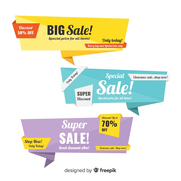 Colorful origami sales banners