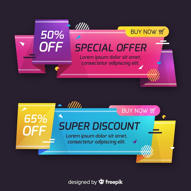 Colorful origami sales banners