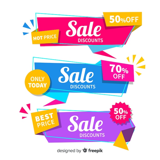 Colorful origami sales banners