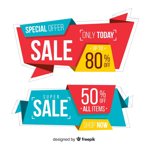 Colorful origami sales banners