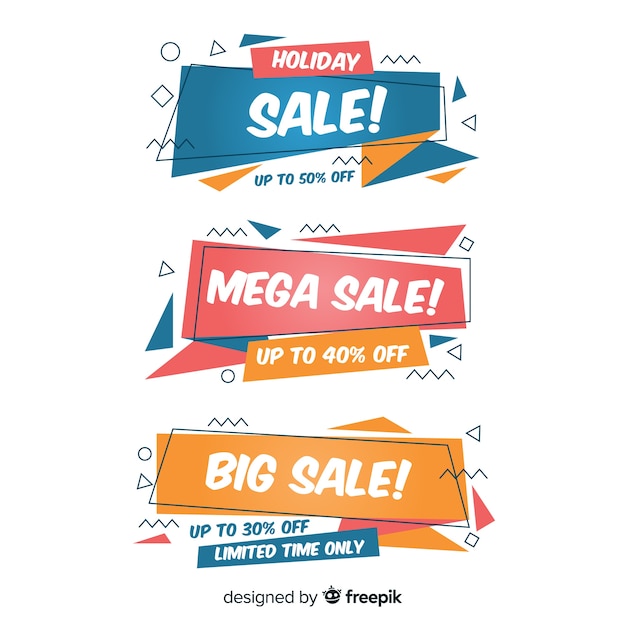 Free vector colorful origami sales banners