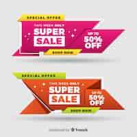 Free vector colorful origami sales banners