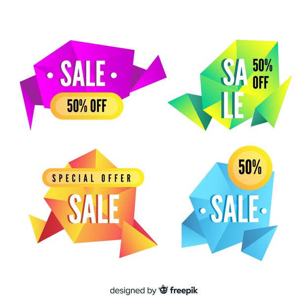 Colorful origami sales banners