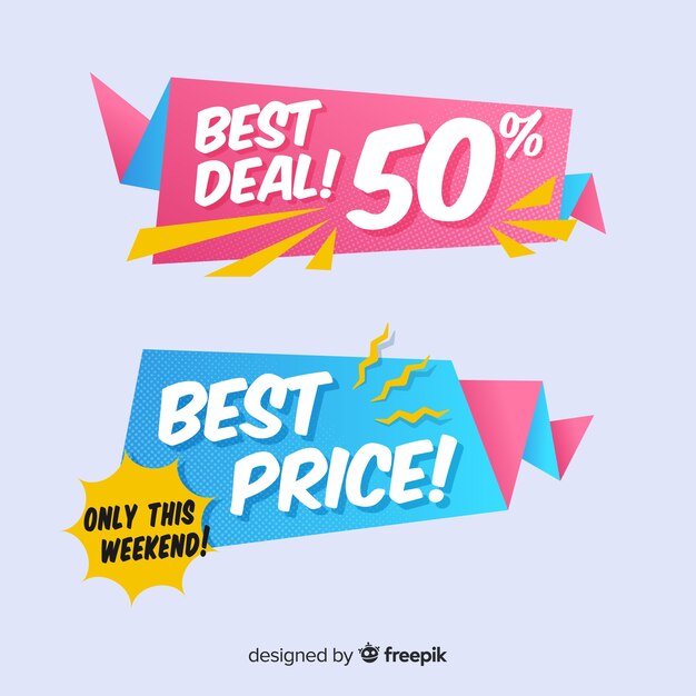 Colorful origami sales banners