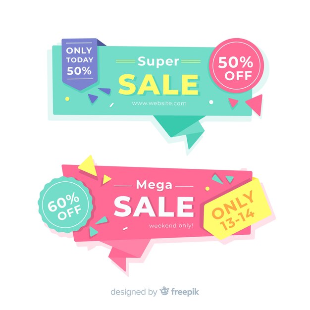 Colorful origami sales banners