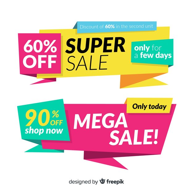 Colorful origami sales banners