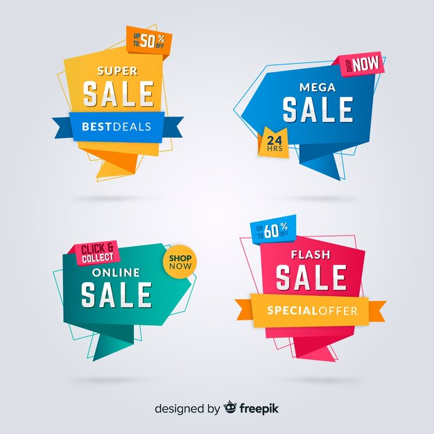 Colorful origami sales banners