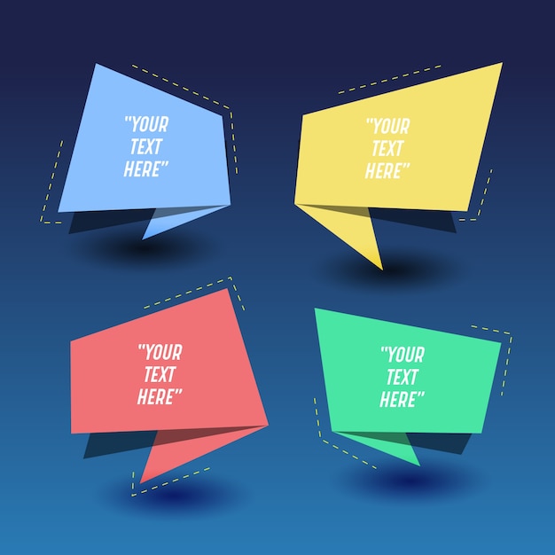 Colorful origami text templates