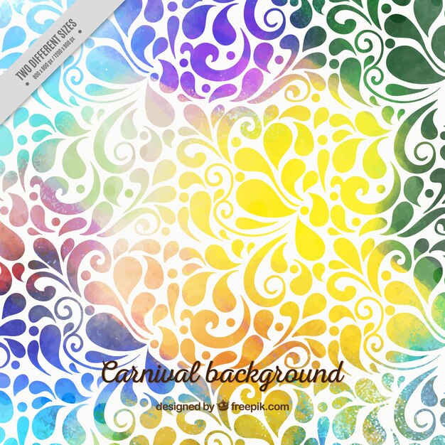 Colorful ornamental watercolor carnival background