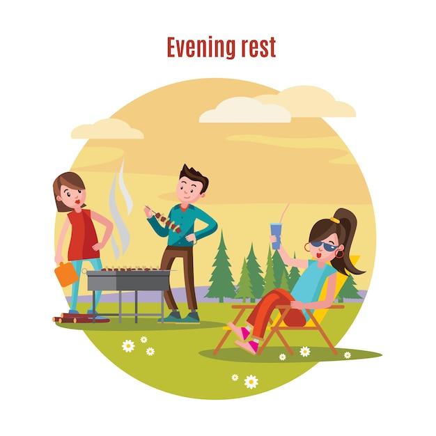 Free vector colorful outdoor recreation concept