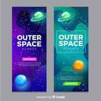 Free vector colorful outer space banner