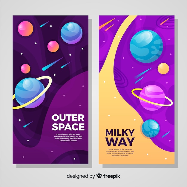 Colorful outer space banner